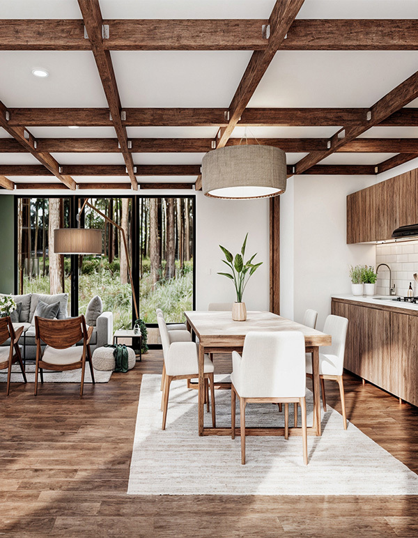 construccion-casa-campestre-Comedor-Nogal