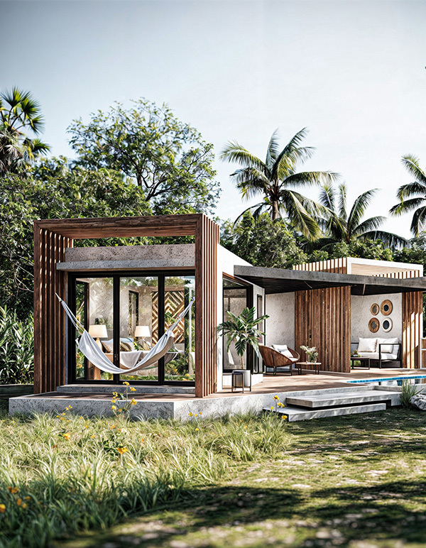 construccion-casa-campestre-zona exterior-sunset Oak